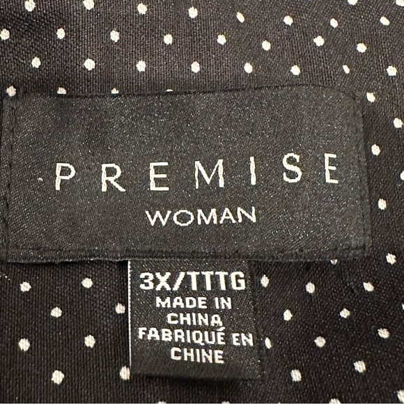 Premise Woman Polka Dot Ankle Pants Plus Size 3X Black Pull-On Tummy Control NWT - Picture 2 of 15